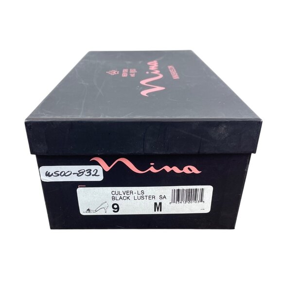 Nina New York Black Culver Peep-Toe Kitten Slip-On Heel Sz- 9M - Picture 9 of 9